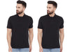 Cotton Blend Solid Half Sleeves Mens Polo Neck T-Shirt (Pack of 2)