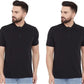 Cotton Blend Solid Half Sleeves Mens Polo Neck T-Shirt (Pack of 2)