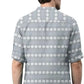 Men's Printed Spread Collar Casual Shirt Grey & White