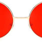 Unisex Red Silver Round Sunglass